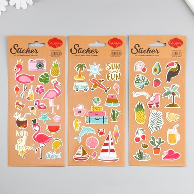 Наклейка пластик, золотое тиснение «Отпуск», 10.5×23 см, МИКС