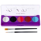 Аквагрим для лица и тела, кисточка, 10 цветов - Фото 3