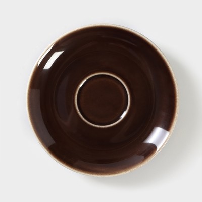 Блюдце фарфоровое «Акварель», d=12 см, цвет коричневый