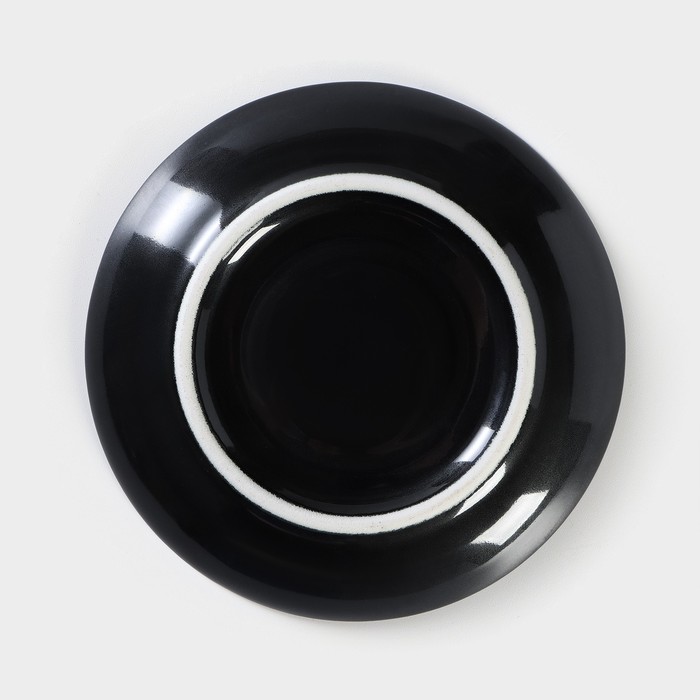 Блюдце фарфоровое «Акварель», d=12 см, цвет чёрный - фото 1928398487