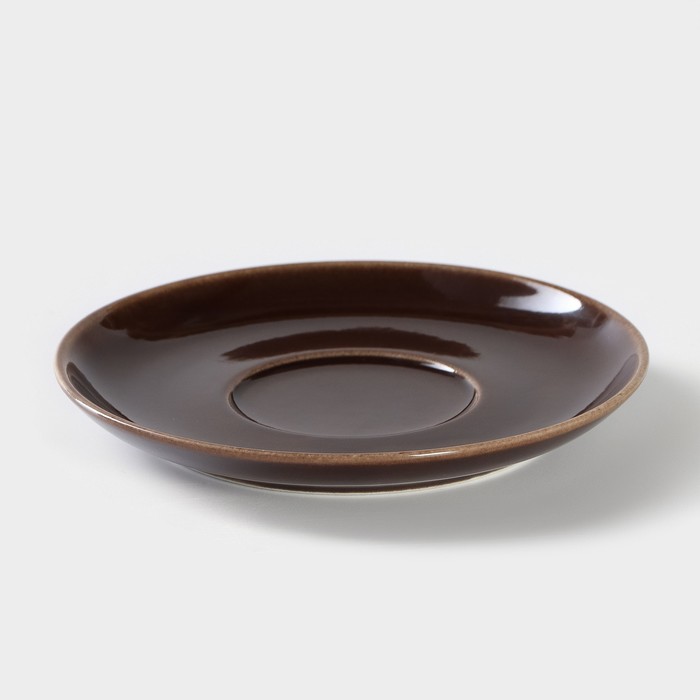 Блюдце фарфоровое «Акварель», d=14.5 см, цвет коричневый - фото 1907944578