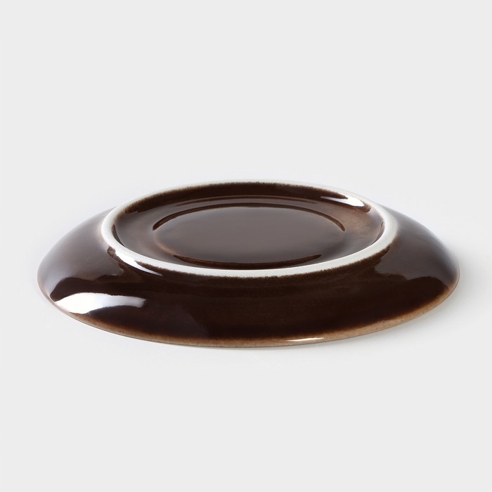 Блюдце фарфоровое «Акварель», d=14.5 см, цвет коричневый - фото 1907944579