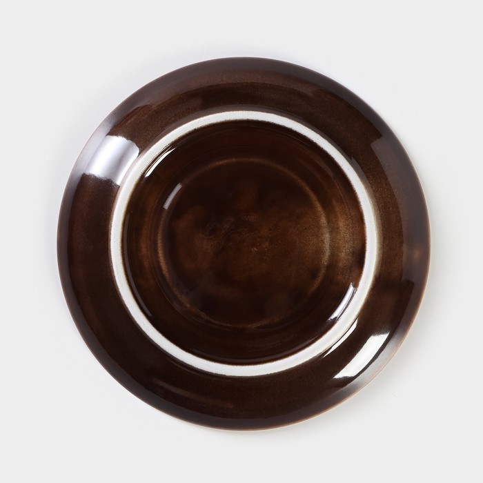 Блюдце фарфоровое «Акварель», d=14.5 см, цвет коричневый - фото 1907944580
