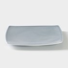 Тарелка квадратная фарфоровая «Акварель», 19×19 см, цвет серый - фото 4406101