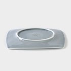 Тарелка квадратная фарфоровая «Акварель», 19×19 см, цвет серый - фото 4406102