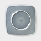 Тарелка квадратная фарфоровая «Акварель», 19×19 см, цвет серый - фото 4406103