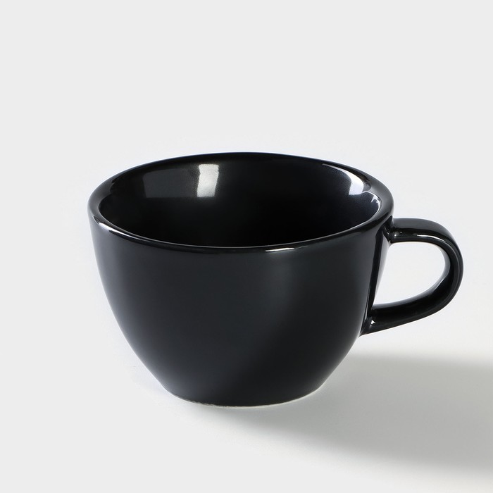 Чашка фарфоровая кофейная «Акварель», 210 мл, цвет чёрный - Фото 1