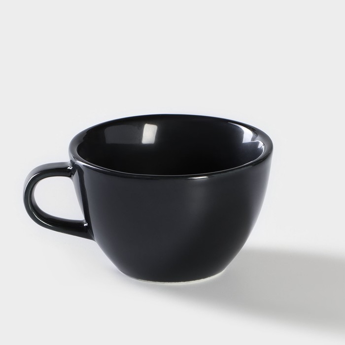 Чашка фарфоровая кофейная «Акварель», 210 мл, цвет чёрный - фото 1926920601