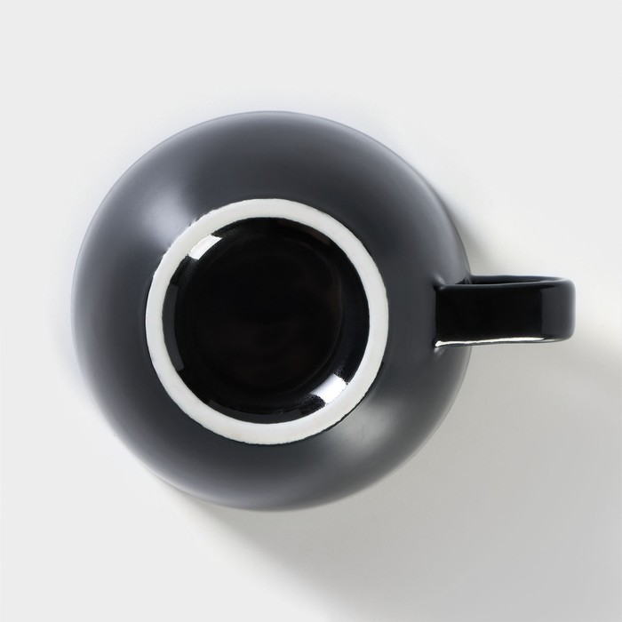Чашка фарфоровая кофейная «Акварель», 210 мл, цвет чёрный - фото 1926920603