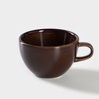 Чашка фарфоровая кофейная «Акварель», 320 мл, цвет коричневый - фото 8393932