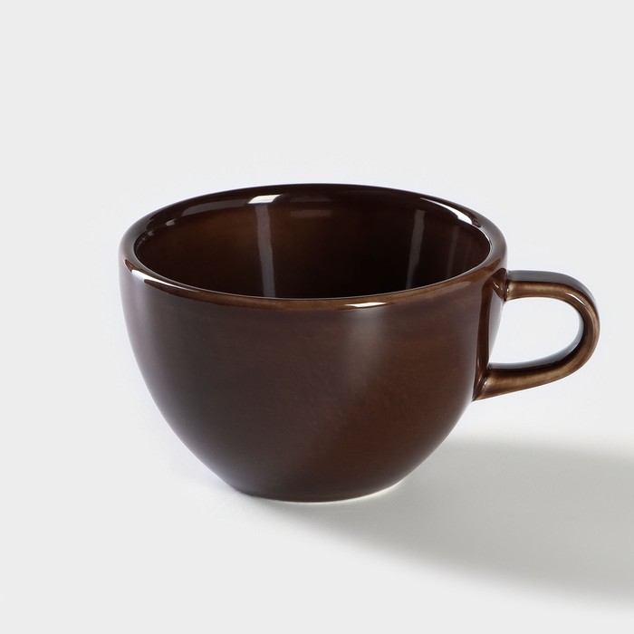 Чашка фарфоровая кофейная «Акварель», 320 мл, цвет коричневый - Фото 1