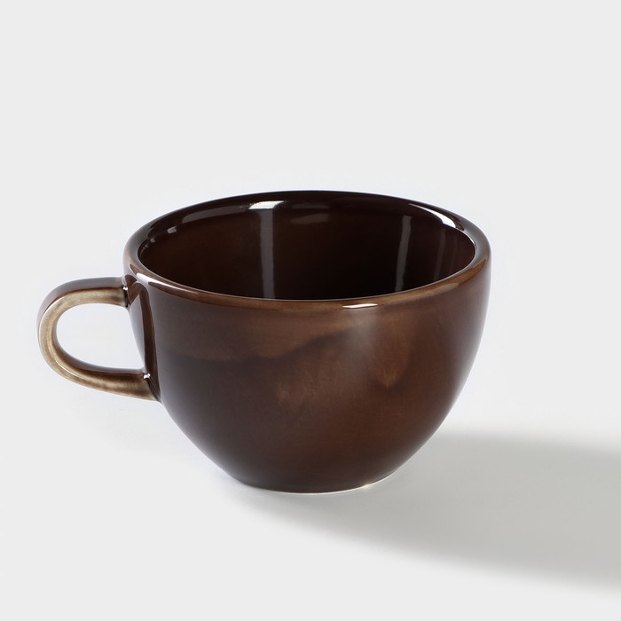 Чашка фарфоровая кофейная «Акварель», 320 мл, цвет коричневый - фото 1909409213