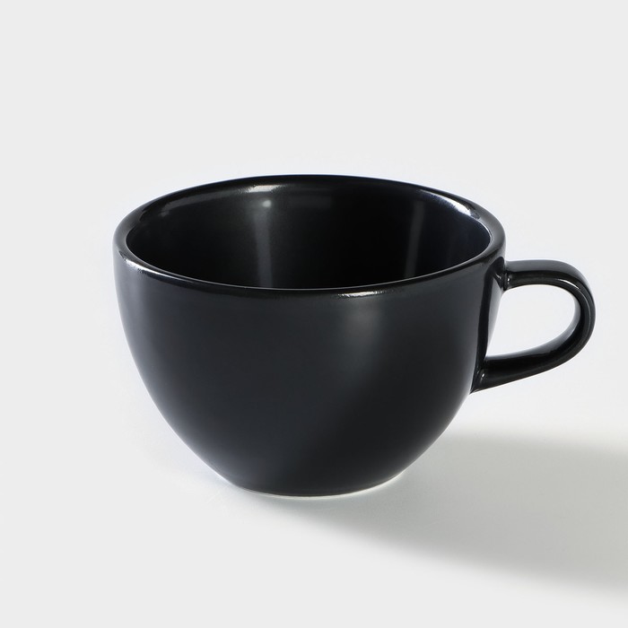Чашка фарфоровая кофейная «Акварель», 320 мл, цвет чёрный - Фото 1