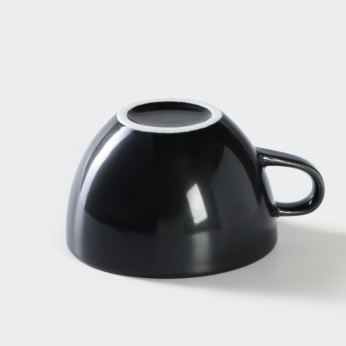 Чашка фарфоровая кофейная «Акварель», 320 мл, цвет чёрный - фото 1891793989