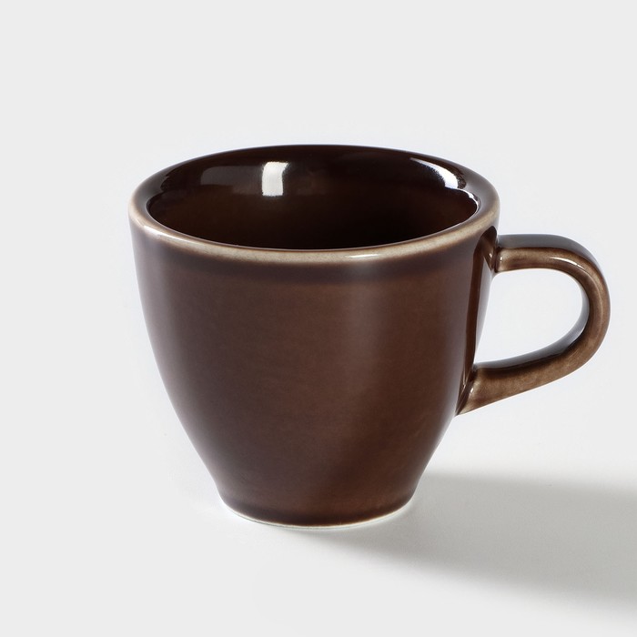 Чашка фарфоровая кофейная «Акварель», 70 мл, цвет коричневый - фото 1909409220