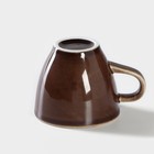 Чашка фарфоровая кофейная «Акварель», 70 мл, цвет коричневый - фото 4406120