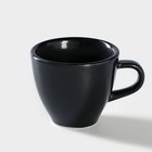 Чашка фарфоровая кофейная «Акварель», 70 мл, цвет чёрный - Фото 1