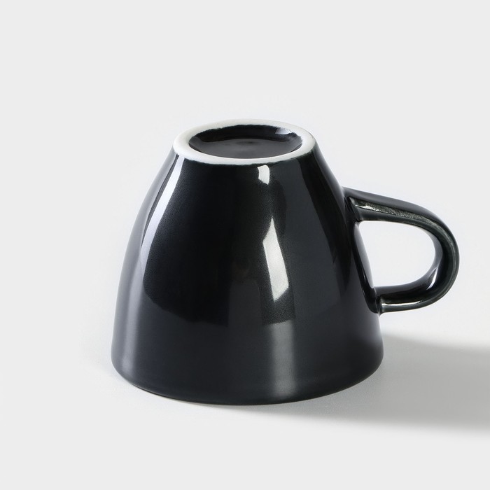 Чашка фарфоровая кофейная «Акварель», 70 мл, цвет чёрный - фото 1891793997