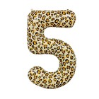 Шар фольгированный 32" Цифра 5, цвет леопард - Фото 1