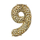 Шар фольгированный 32" Цифра 9, цвет леопард - Фото 1
