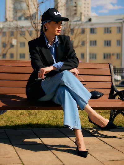 Джинсы женские палаццо MIST: Denim, размер (26) 42, голубые