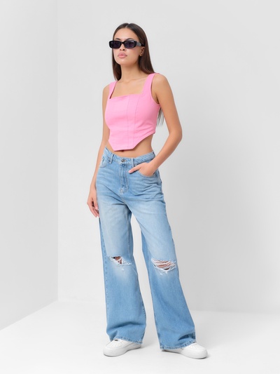 Джинсы женские палаццо MIST: Denim, размер (26) 42, голубые