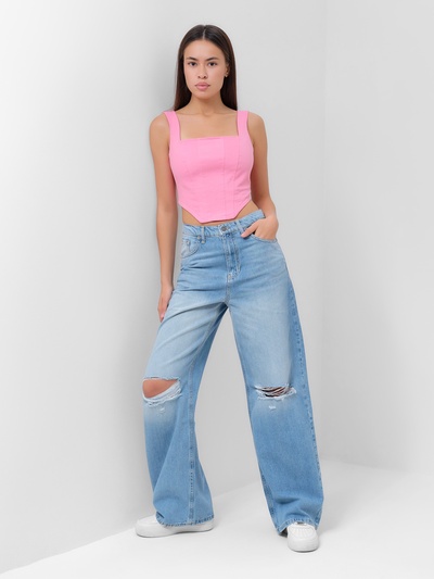 Джинсы женские палаццо MIST: Denim, размер (26) 42, голубые