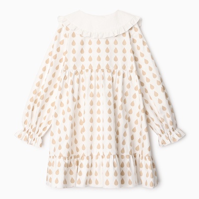 Платье для девочки KAFTAN «Капелька» с воротником, бежевое, рост 86-92 см