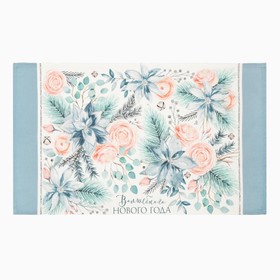 Полотенце «Этель» Christmas flowers (вид 2), 40×73 см, 100% хлопок, саржа 190 г/м²