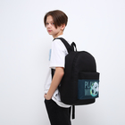 Рюкзак школьный детский для мальчика «Футбол», 33х13х37, отд на молнии, н/карман, чёрный - фото 11058293