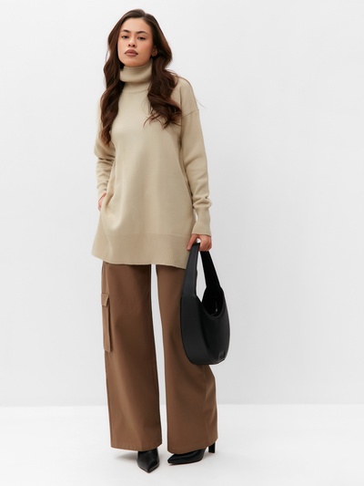 Брюки женские карго MIST Base, размер 46 (L), коричневые