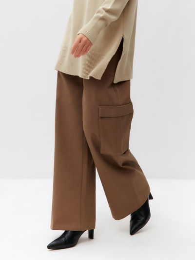 Брюки женские карго MIST Base, размер 46 (L), коричневые