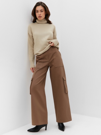 Брюки женские карго MIST Base, размер 46 (L), коричневые