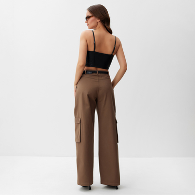 Брюки женские карго MIST Base, размер 46 (L), коричневые