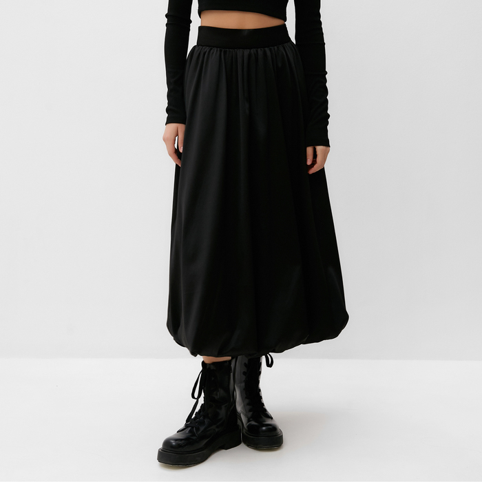 Юбка миди женская баллон MIST, размер 44 (М), чёрная