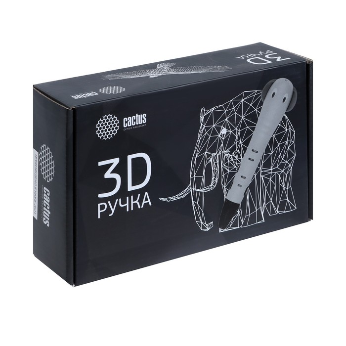 3D ручка Cactus (CS-3D-PEN-G-SL), ABS и PLA, пластик в комплекте, серая - фото 51498619