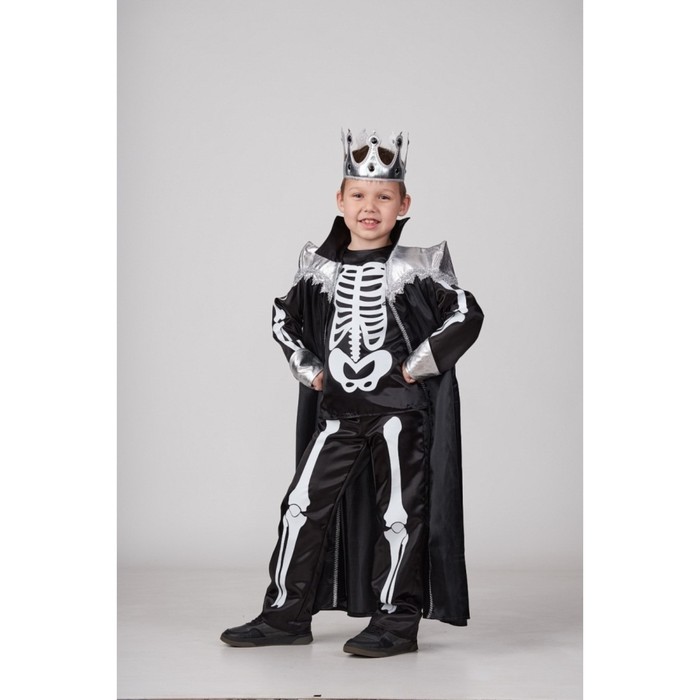 Карнавальный костюм «Кощей Бессмертный», рост 1128 см, р. 64: сорочка, брюки, плащ, корона - Фото 1