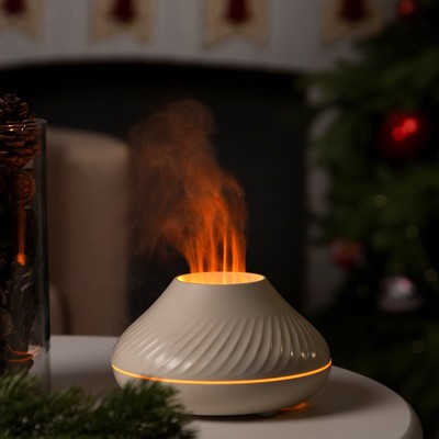 Увлажнитель воздуха Luazon HM-10, эффект пламени, 130 мл, 4.5 Вт, USB, белый