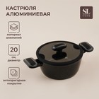 Кастрюля SL Home, d=20 см, h=8.8 см, индукция, с эмалированным покрытием, алюминий, чёрная - Фото 1
