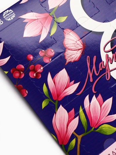 Адвент календарь с молочным шоколадом «Живи мечтой. 8 марта», 60 г (12 шт. × 5 г).