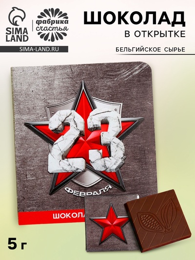 Шоколад «23 февраля» звезда, 5 г