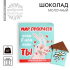 Шоколад молочный «Мир прекрасен» в открытке, 5 г. - фото 109483219