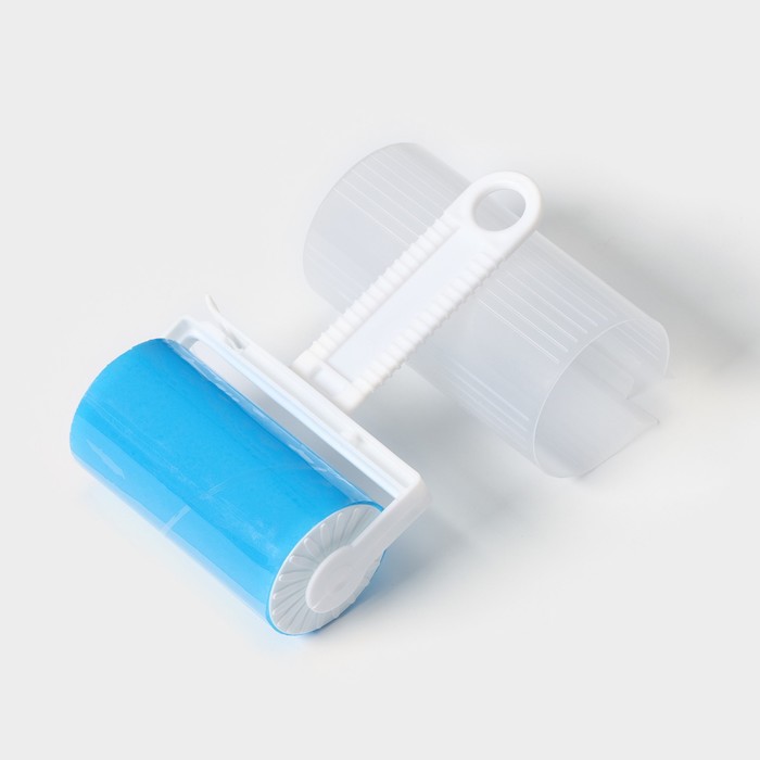 Ролик для чистки одежды в футляре силиконовый, 17×11×6 см, цвет голубой - фото 1899163317