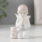 Сувенир керамика "Ангел и котик - молитва" 4х7 см - фото 11624010