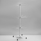 Вертушка QF, 3 яруса по 10 крючков, 30×30×65 см, белая - Фото 5