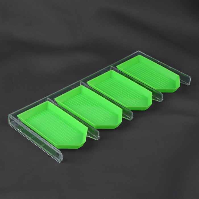Органайзер-ванночка для бисера и страз, на подставке, 4,8 × 9 см - р-р 1 шт, цвет зелёный/прозрачный