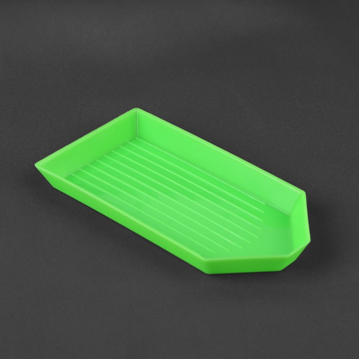Органайзер-ванночка для бисера и страз, на подставке, 4,8 × 9 см - р-р 1 шт, цвет зелёный/прозрачный