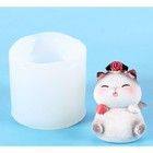 Молд силикон 3D "Котик с розой в головном уборе" 5,1х5,1х4,9 см - Фото 4
