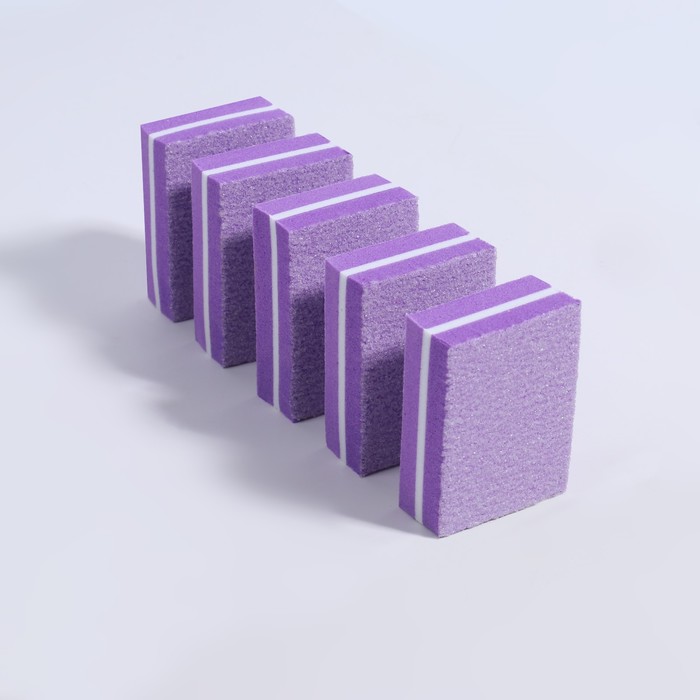 Бафы наждачные для ногтей, набор 50 шт, двухсторонние, 3,5 × 2,5 см, цвет фиолетовый - фото 1887352872