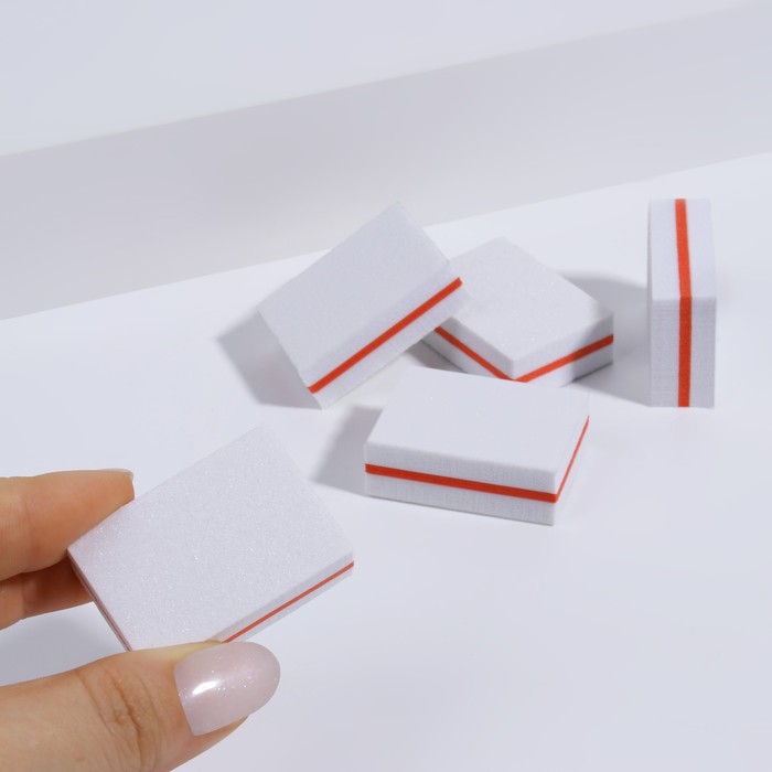 Бафы наждачные для ногтей, набор 50 шт, двухсторонние, 3,5 × 2,5 см, цвет белый - фото 1887352880